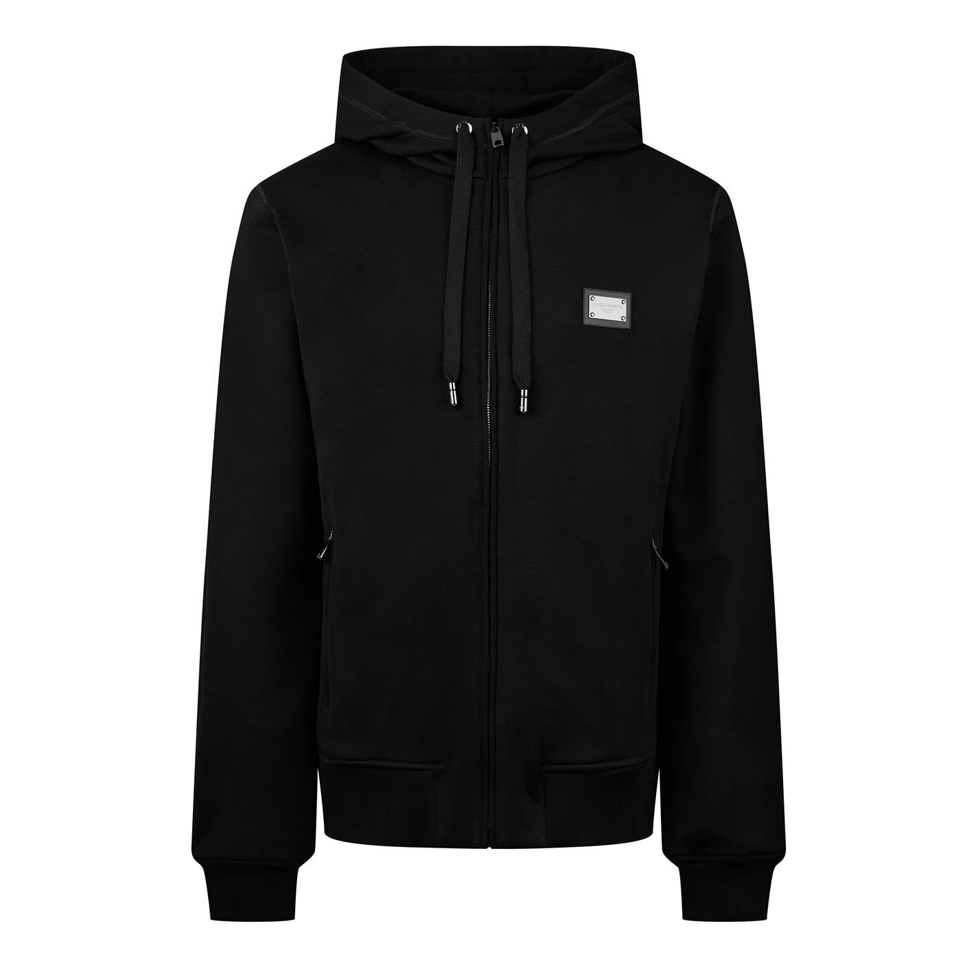 Dolce & Gabbana o1g2r1mq0426 Jersey Zip-Up Hoodie in Black Size US S / EU 44-46 / 1 - 1 Thumbnail
