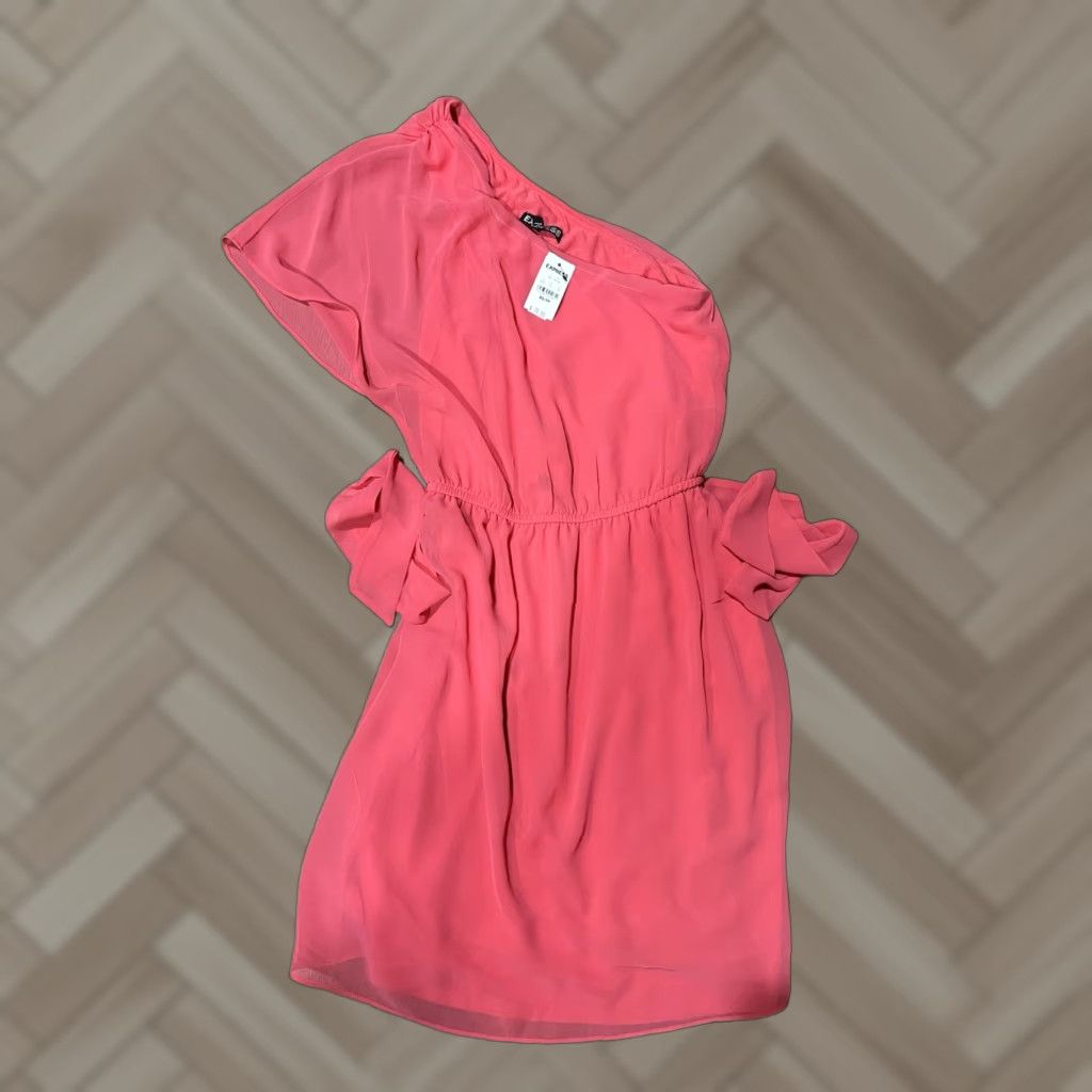 Express VINTAGE Express One Shoulder Coral Pink Dress NWT Womens XS Size XS / US 0-2 / IT 36-38 - 1 Thumbnail