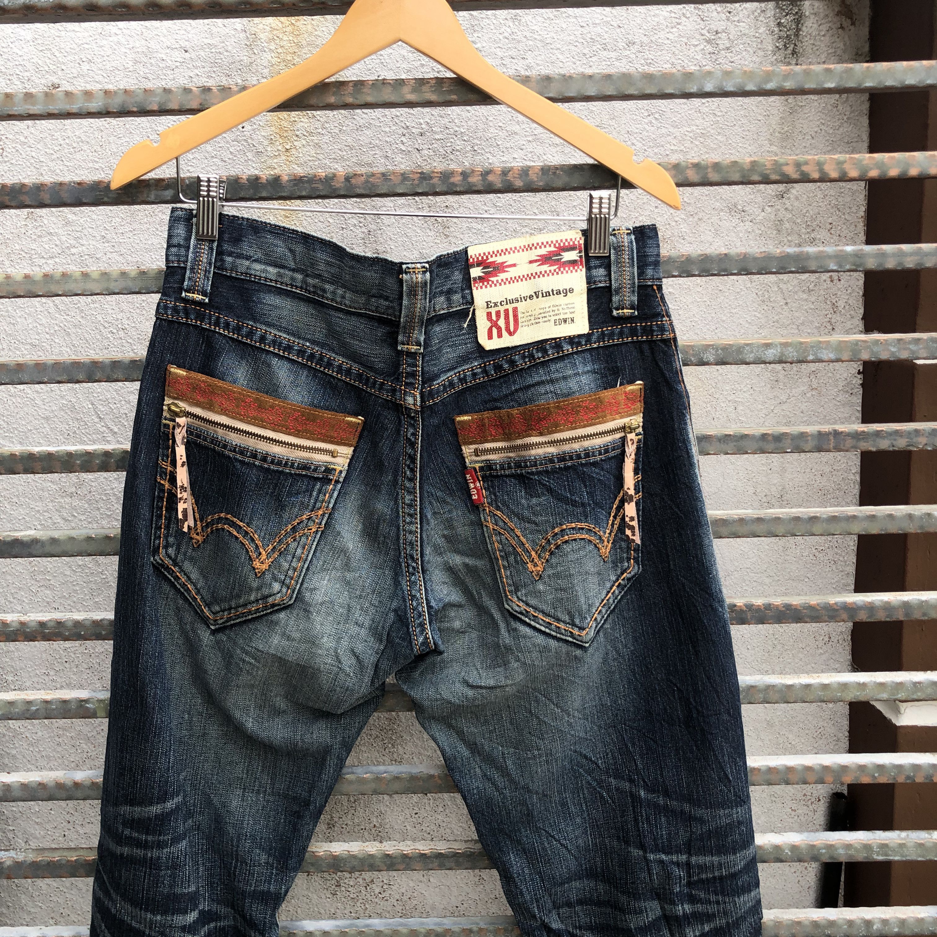 Edwin Edwin Exclusive Vintage Grunge Mudwash Honeycomb Distressed Size US 33 - 5 Thumbnail
