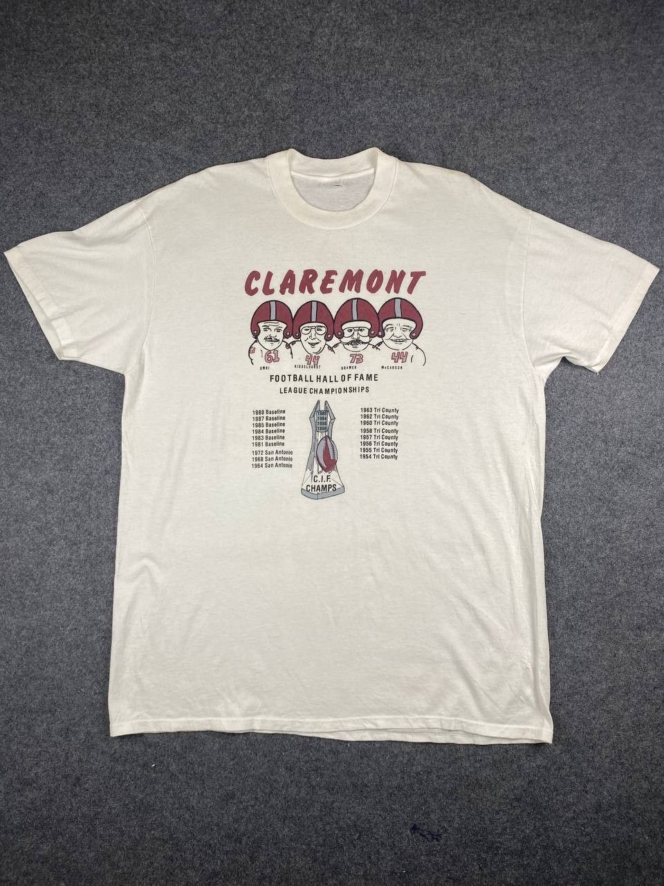 vintage claremont football hall of fame tee