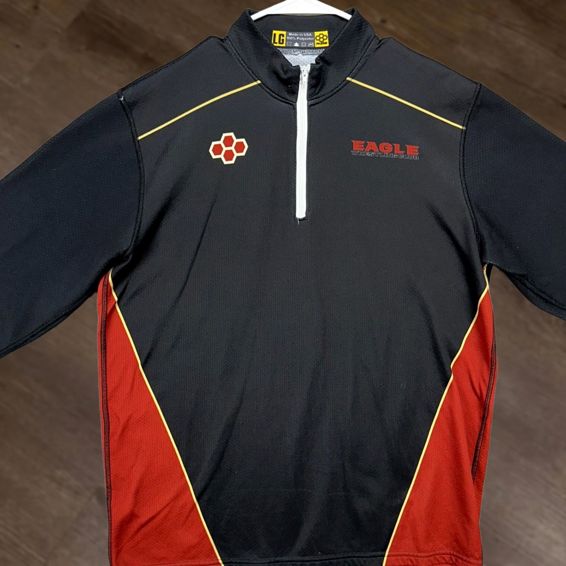 Vintage RUDIS Mens Wrestling Pullover Shirt Large Black Quarter Zip Athletic Long Sleeve Shirt Size US L / EU 52-54 / 3 - 1 Thumbnail