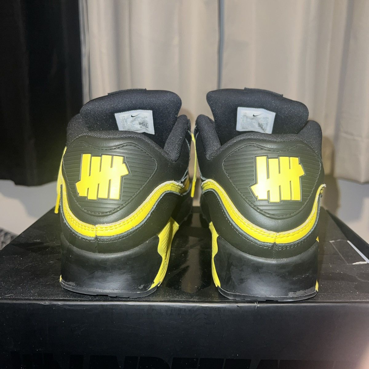 Nike × Undefeated Nike Air Max ‘90 x Undefeated | Black Opti-Yellow 2019 Size US 12 / EU 45 - 3 Thumbnail