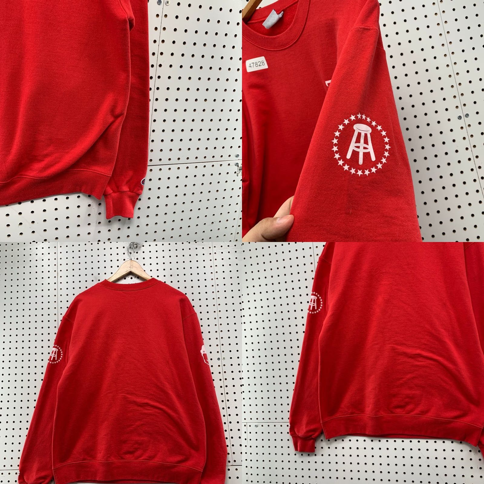 Champion Champion Barstool Sweatshirt Mens Large Red Hockey Logo Fleece Pullover Size US L / EU 52-54 / 3 - 8 Thumbnail