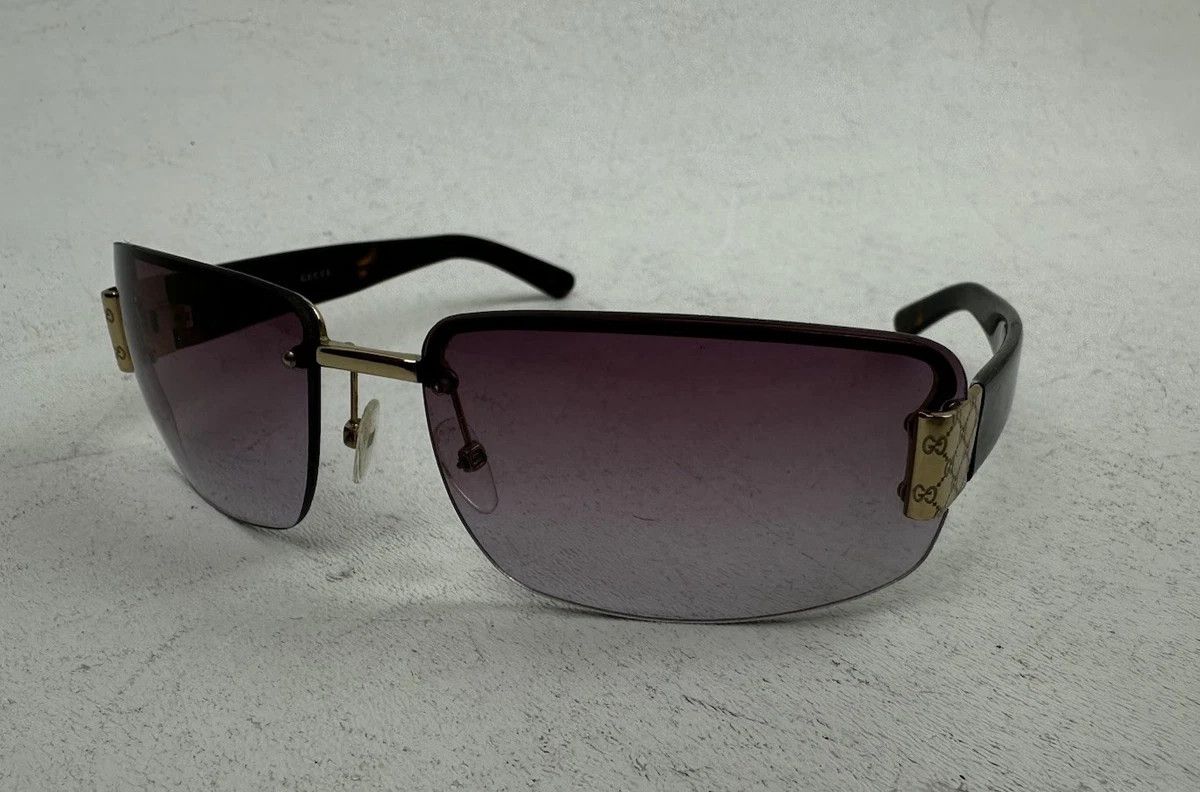 Gucci Gucci Sunglasses GG1797/S Brown Gold Frameless Rimless Size ONE SIZE - 2 Thumbnail