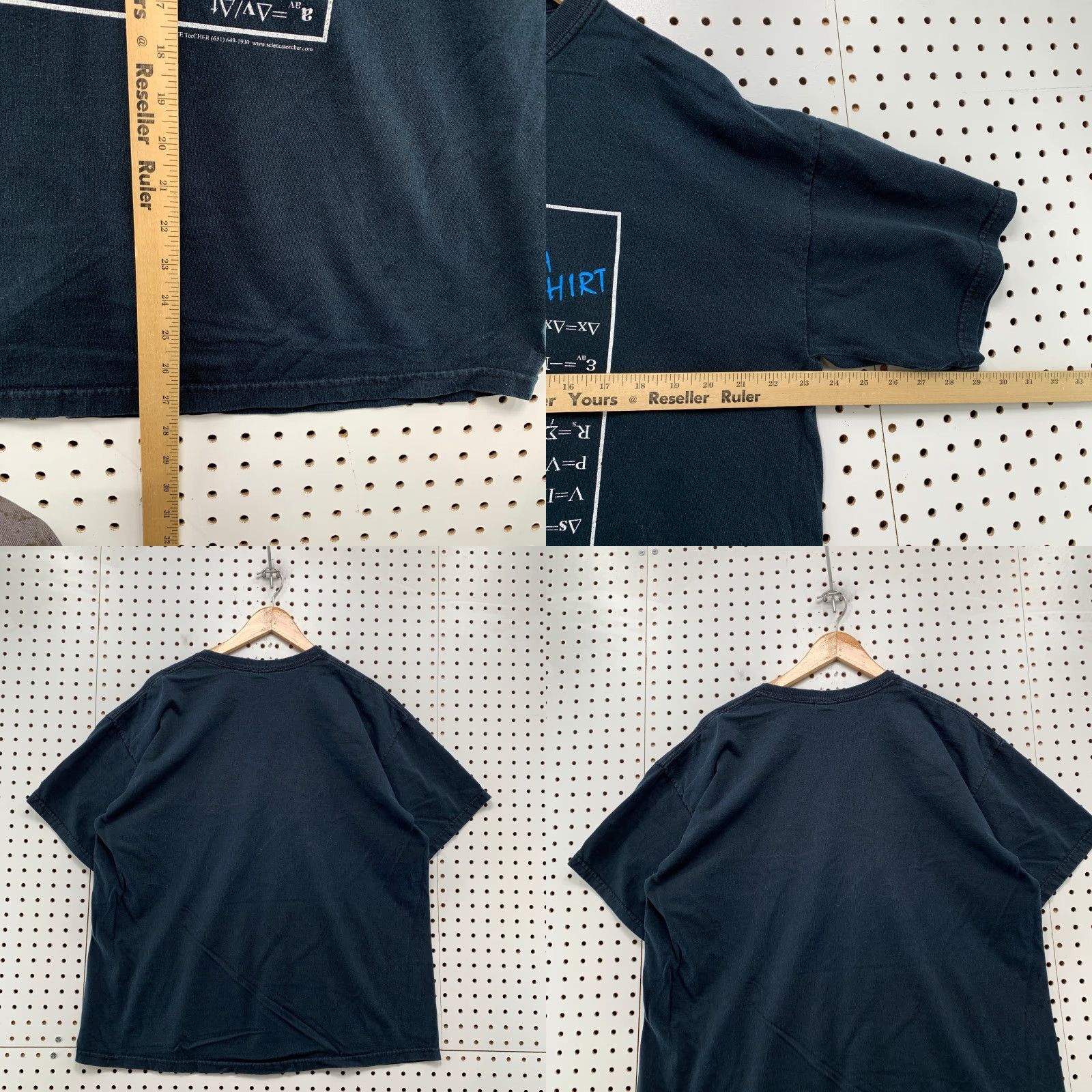 Gildan VINTAGE Funny Physics School T Shirt Mens XL Navy Blue Formula Graohic Tee Size US XL / EU 56 / 4 - 8 Thumbnail