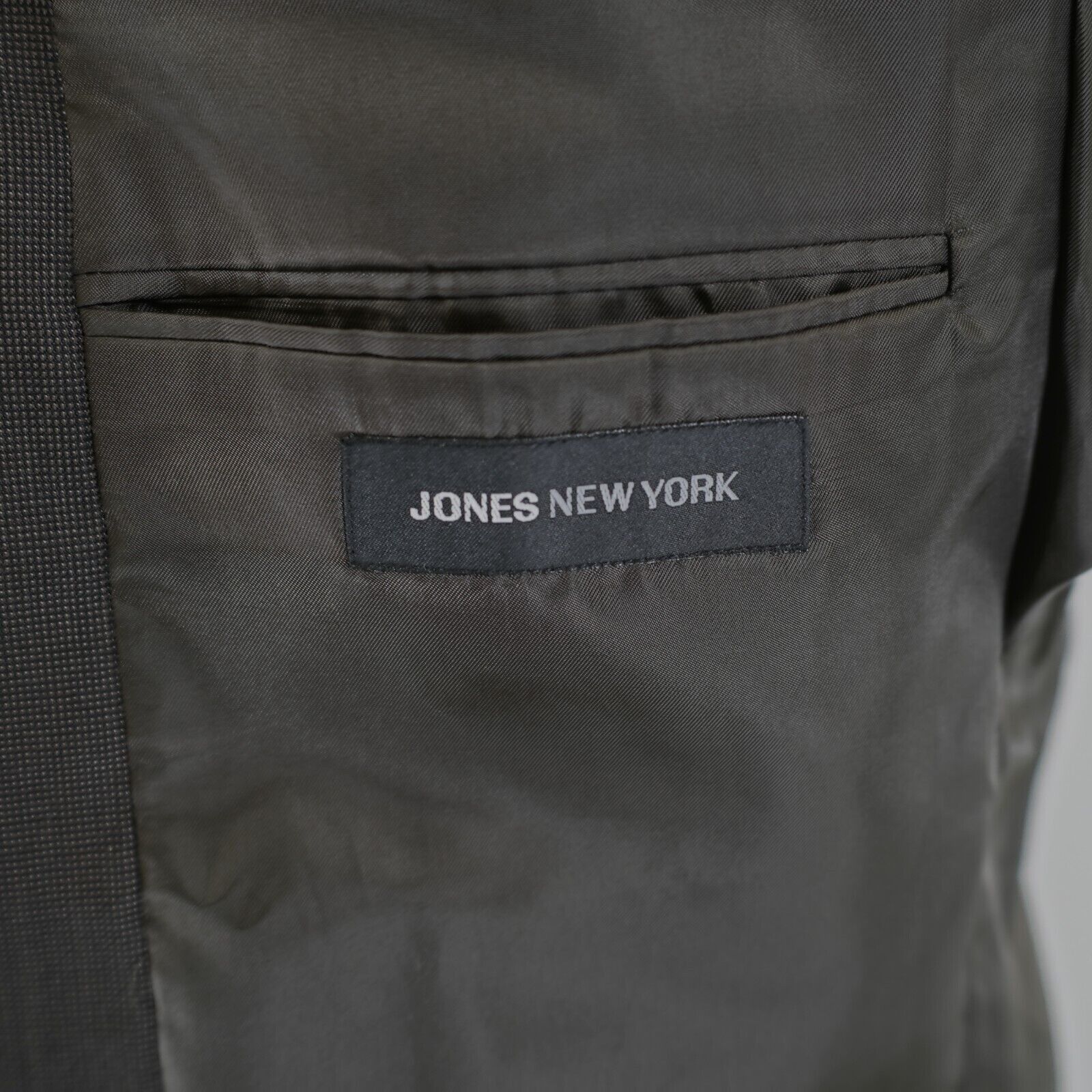Jones New York Jones New York Wool Silk Brown Black Nailshead 3 Button Blaz Size 44L - 8 Thumbnail