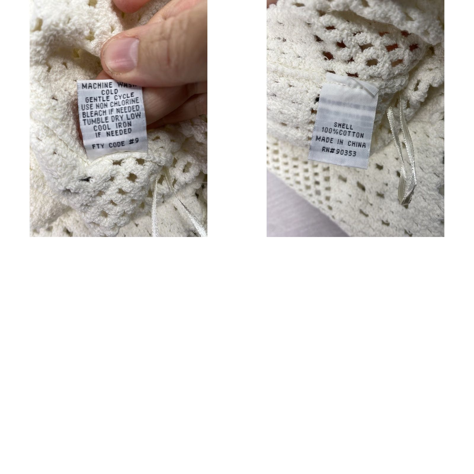 Vintage Rebellion Sleeveless Crochet Top S Beige Floral Butterfly Bohemian Camisole Shirt Womens Slim Open V-Neck Crochet Open Details 100% Cotton Size S / US 4 / IT 40 - 8 Thumbnail
