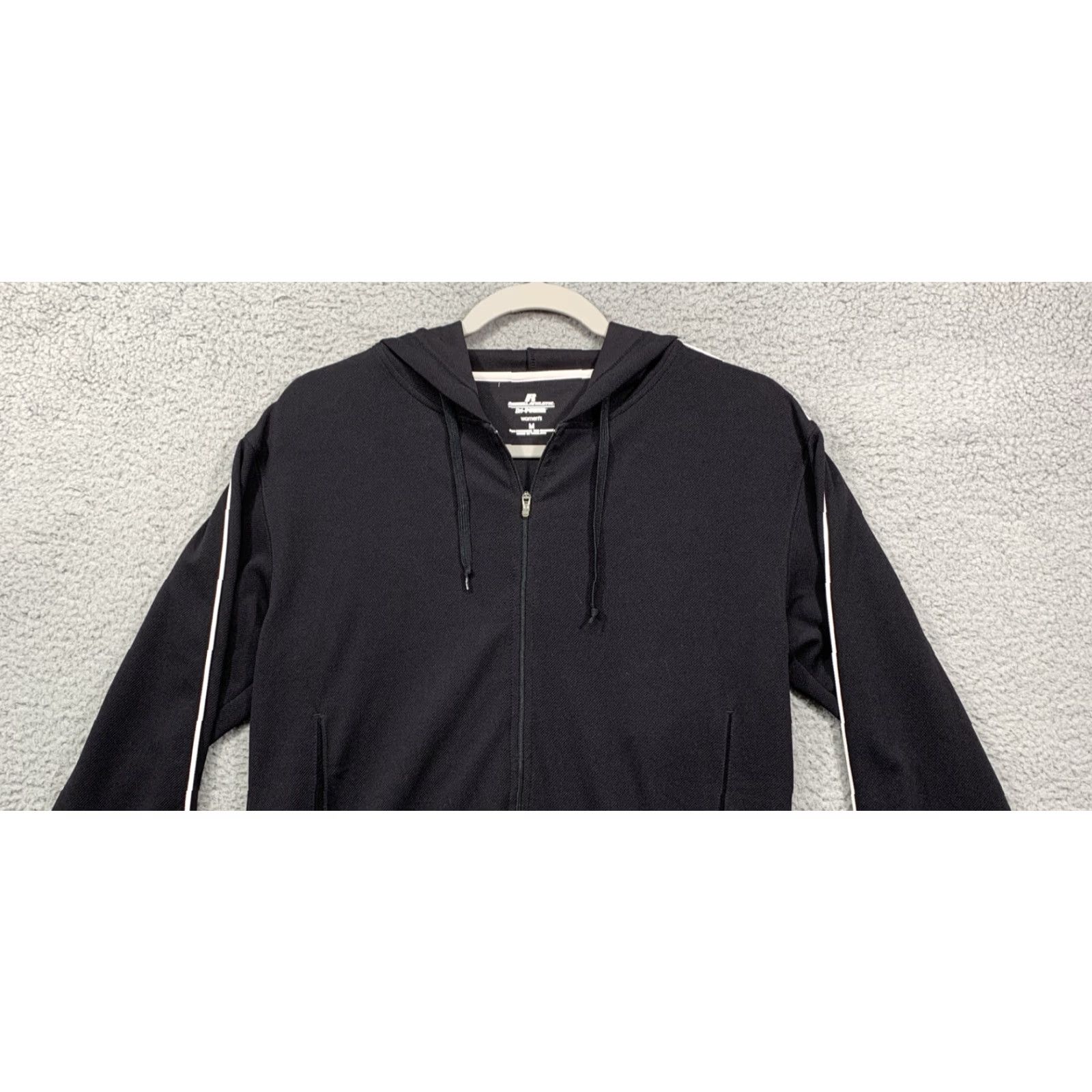 Russell Athletic Russell Athletic Womens Hooded Track Jacket Full Zip Black Dri-Power Size M Medium Athletic Fit Smart Casual Activewear Womens Jacket Size M / US 6-8 / IT 42-44 - 2 Thumbnail
