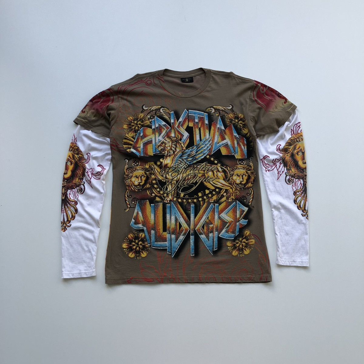 Christian Audigier Christian Audigier Tattoo Flame Printed Glitters Long Sleeve Size US M / EU 48-50 / 2 - 1 Thumbnail
