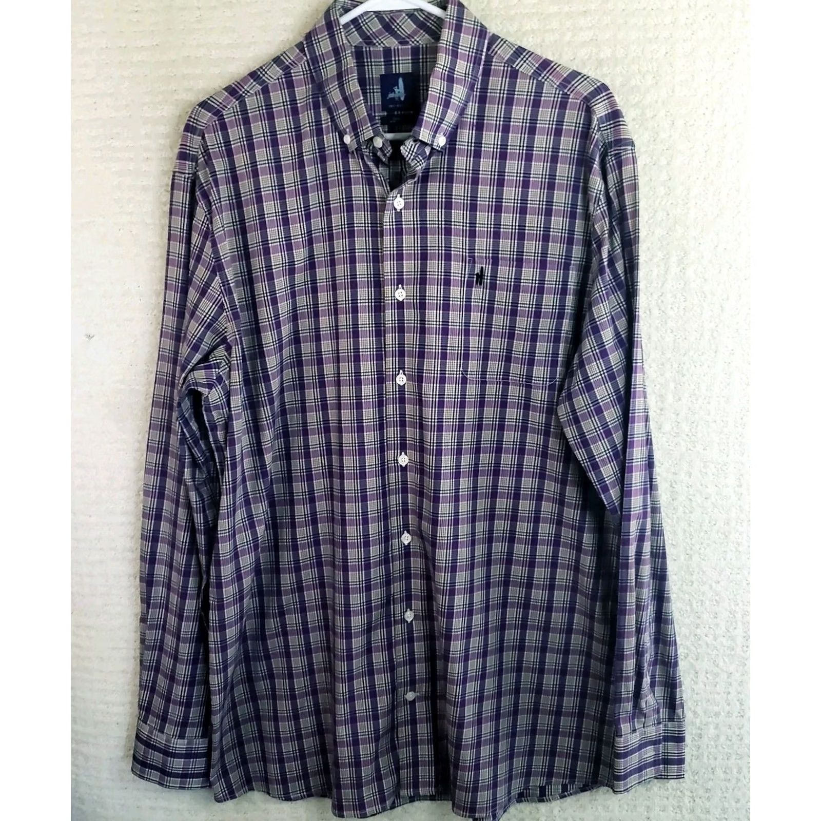 johnnie-O johnnie-O Shirt Men's XL Blue Purple Check Long Sleeve Button Up Casual Size US XL / EU 56 / 4 - 2 Thumbnail