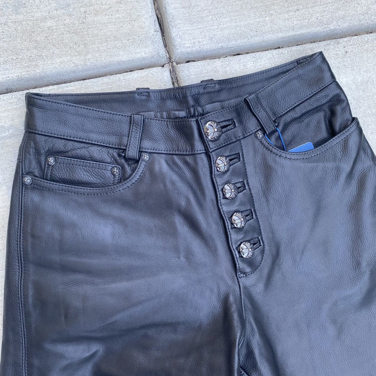 Chrome Hearts Chrome Hearts Leather Fleur Knee Pants Size US 26 / EU 42 - 7 Thumbnail