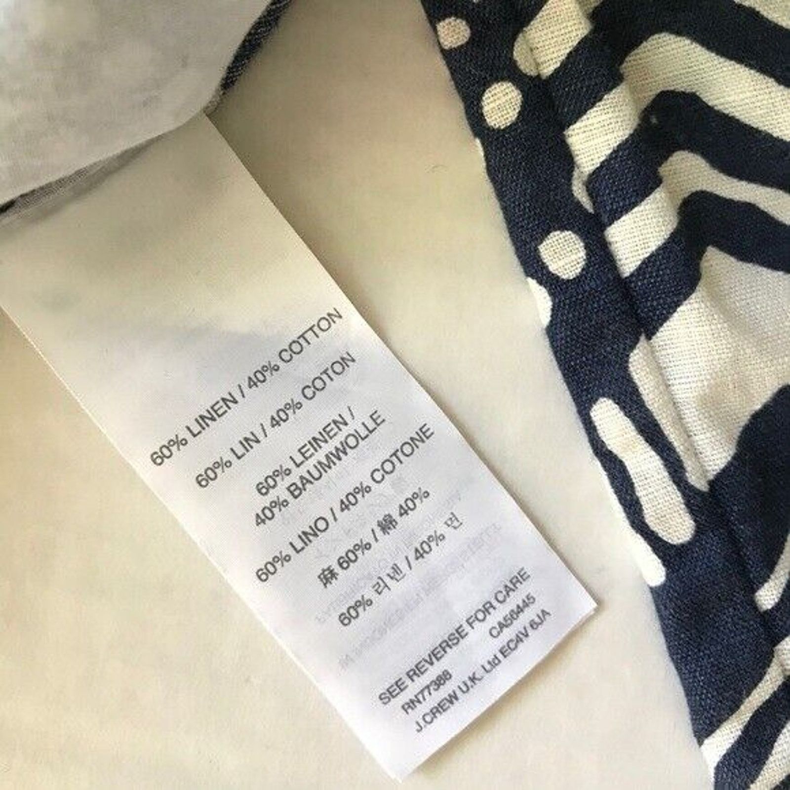 J.Crew J Crew Linen Zig-Zag Navy White Sleeveless Jumpsuit Size 0 Size 26" / US 2 / IT 38 - 4 Thumbnail