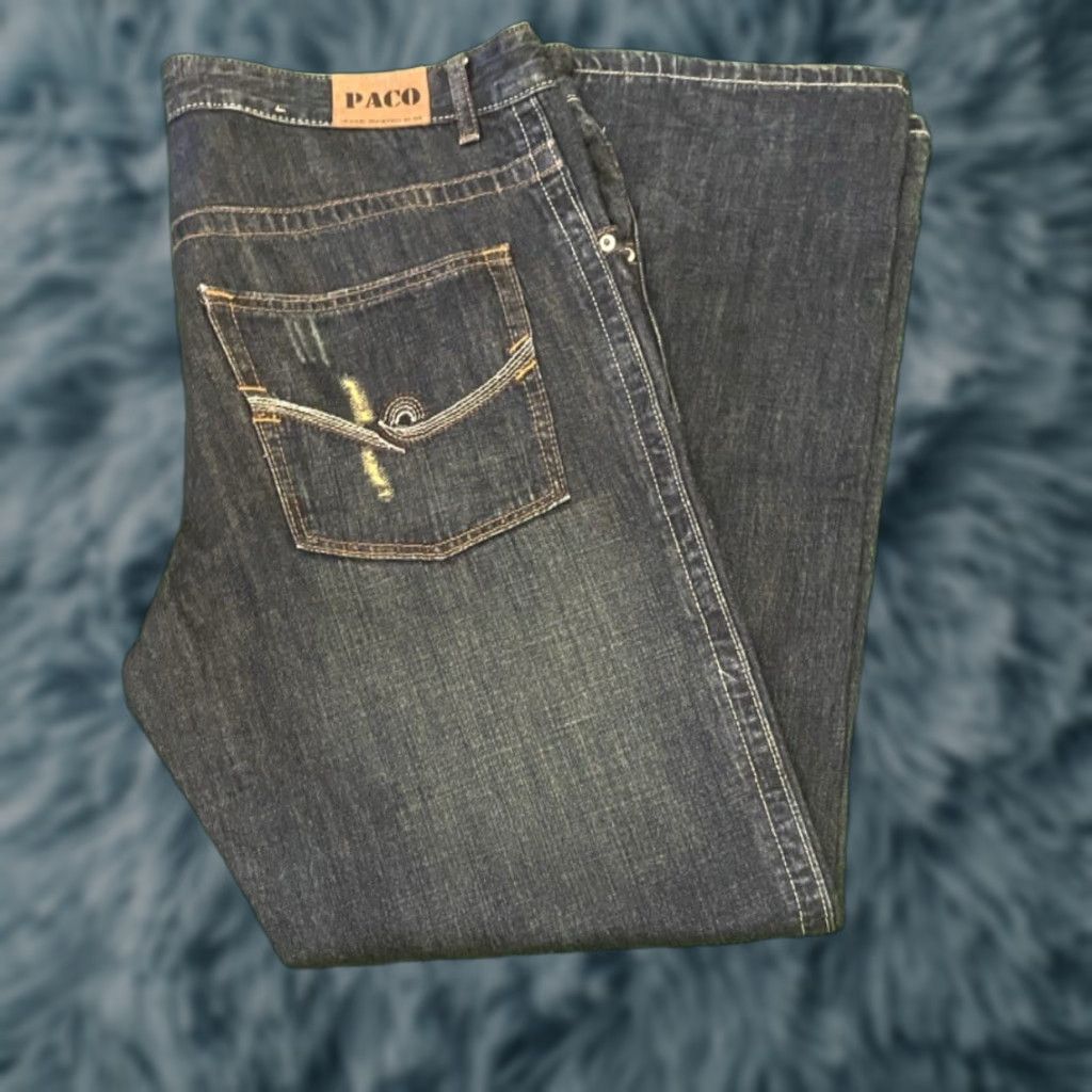 Vintage VINTAGE PACO Jeans Straight Baggy Grunge VTG Mens 36 Dark Blue 36x30 Distressed Skater Y2K Jeans Mens Size US 36 / EU 52 - 1 Thumbnail