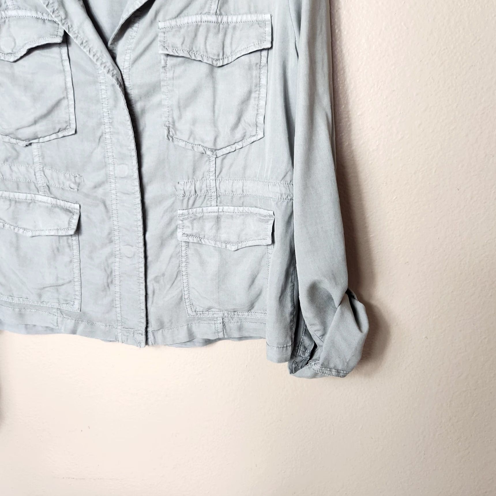 Sanctuary Sanctuary Jacket Womens Military Green Tencel Roll Tab Sleeve Utility Jacket-Size M Size M / US 6-8 / IT 42-44 - 4 Thumbnail