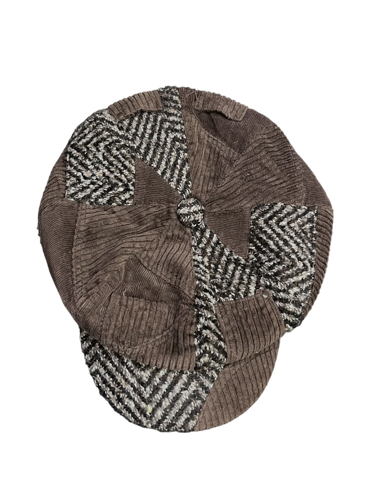 Designer Grunge Vintage Japanese Patchwork Corduroy Newsboy Hat Size ONE SIZE - 11 Thumbnail