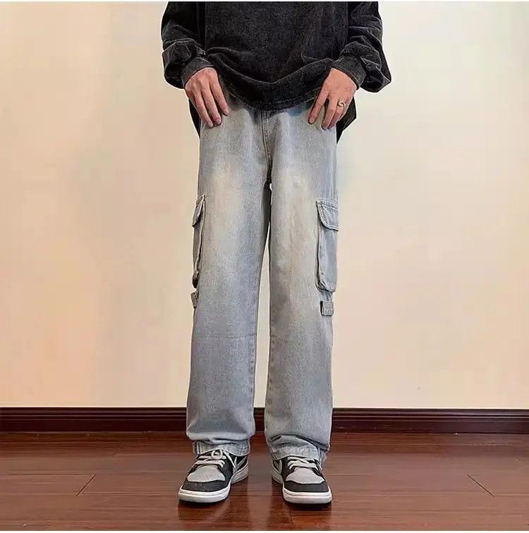 Japanese Brand Retro High Street Straight Zipper Jeans Size US 32 / EU 48 - 2 Thumbnail
