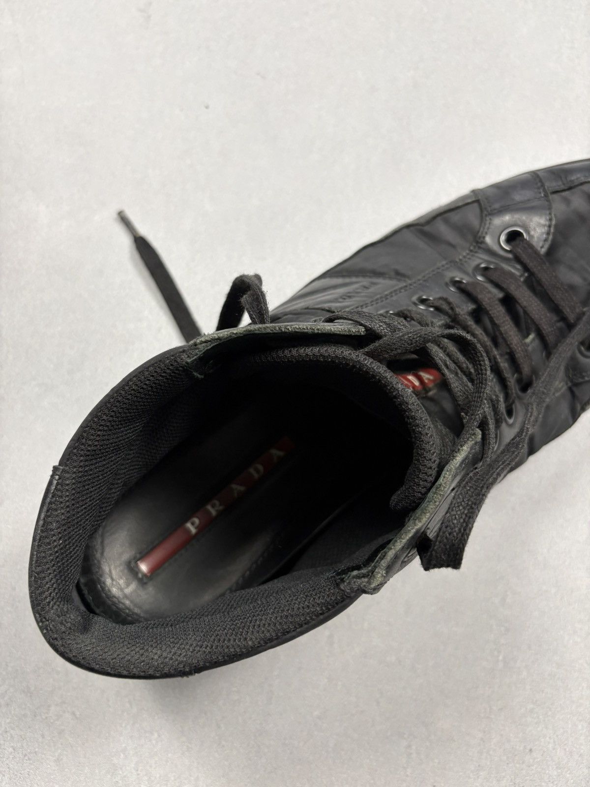 Prada Prada High-Top Sneakers Black Leather Nylon Red Tab US 9 Y2K Size US 9 / EU 42 - 25 Thumbnail