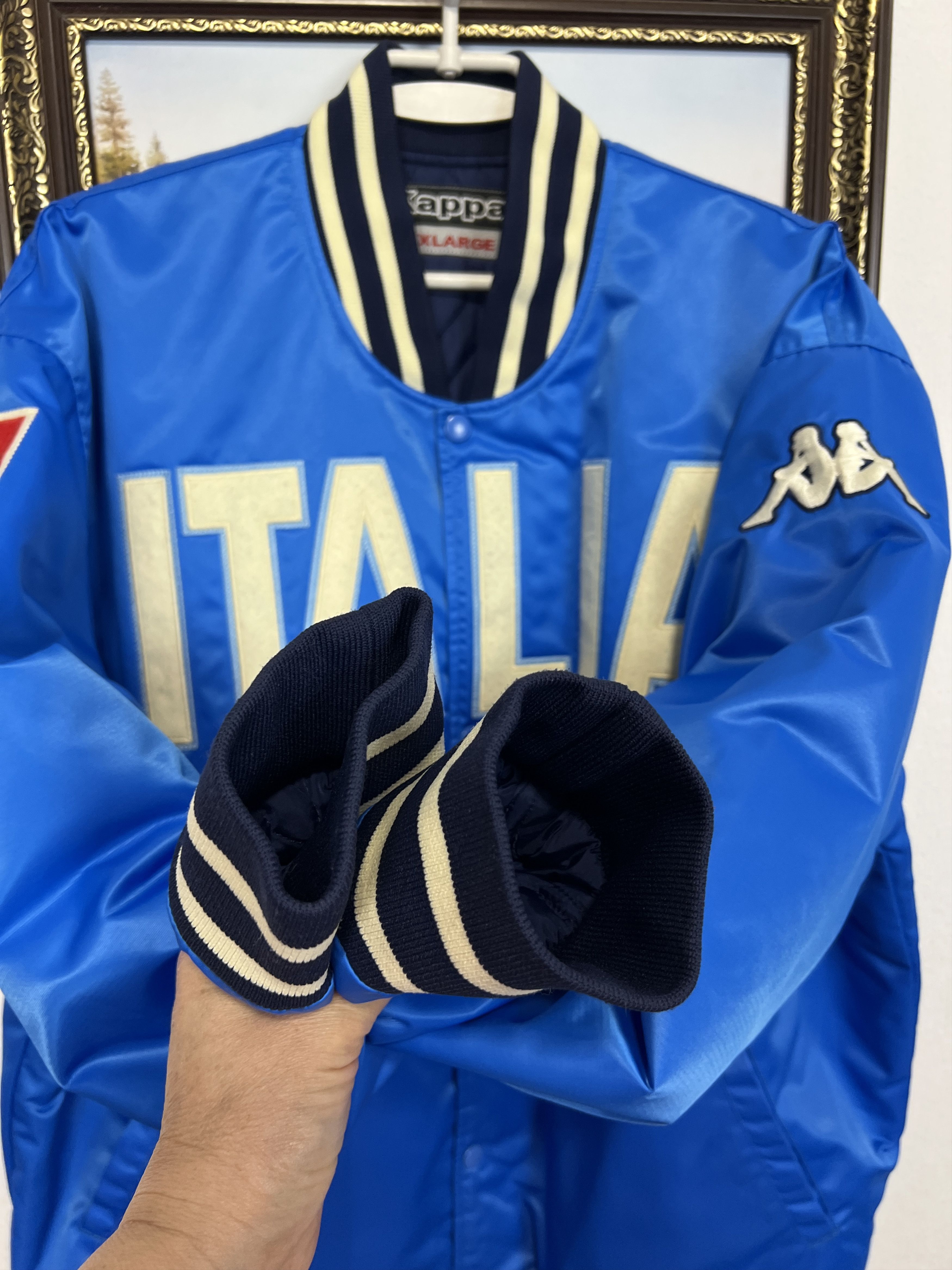 Kappa Vintage Italy Football Satin Jacket Soccer Bomber Track Top Size US XXL / EU 58 / 5 - 7 Thumbnail