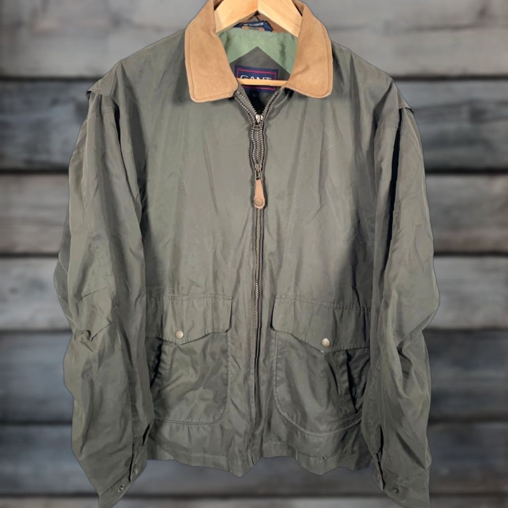 Gant GANT Jacket Men's Large Green Brown Leather Collar Internal Vest Zip Up VTG Jacket Size US L / EU 52-54 / 3 - 1 Thumbnail