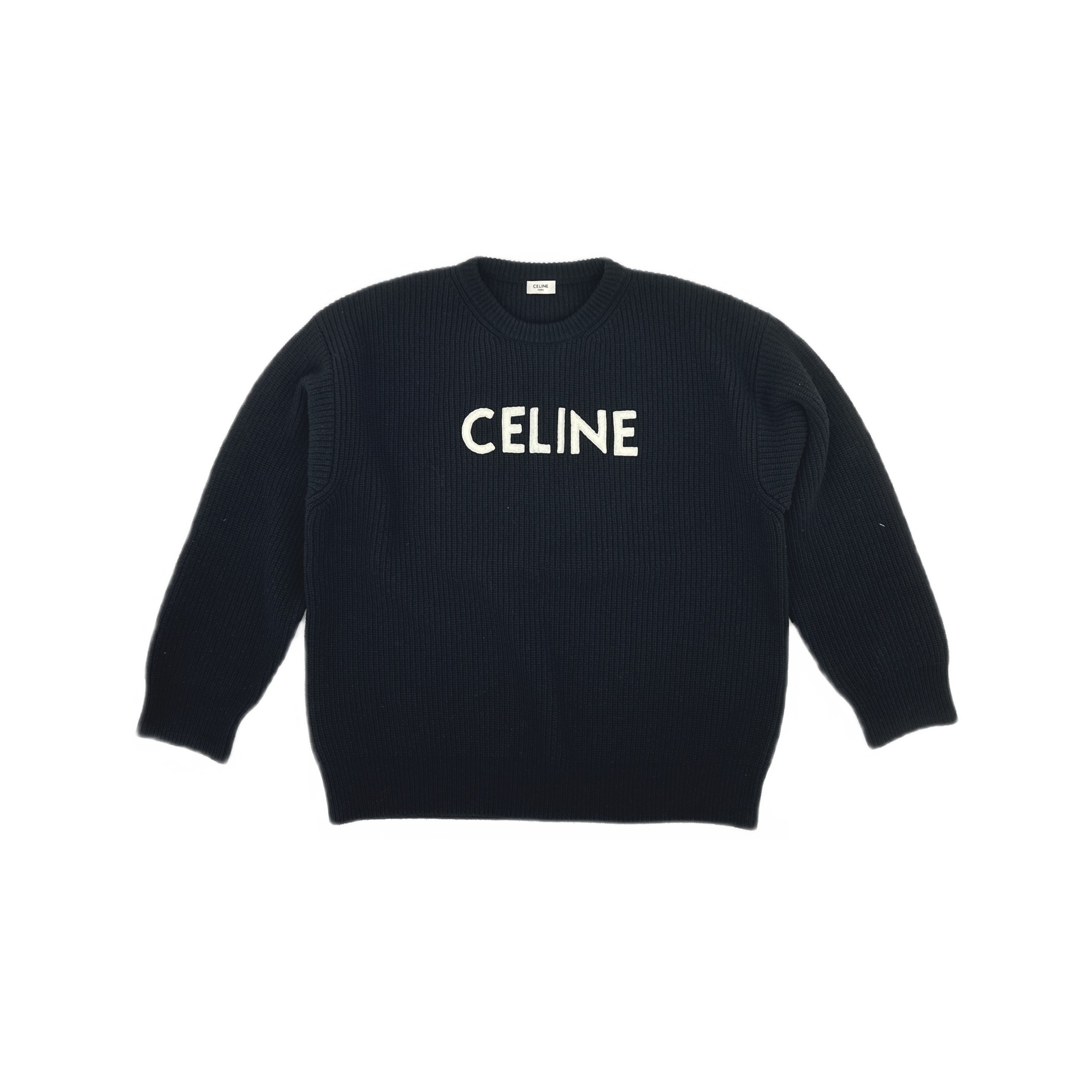 Celine Celine Embroidered Wool Sweater Size L Size US L / EU 52-54 / 3 - 1 Thumbnail