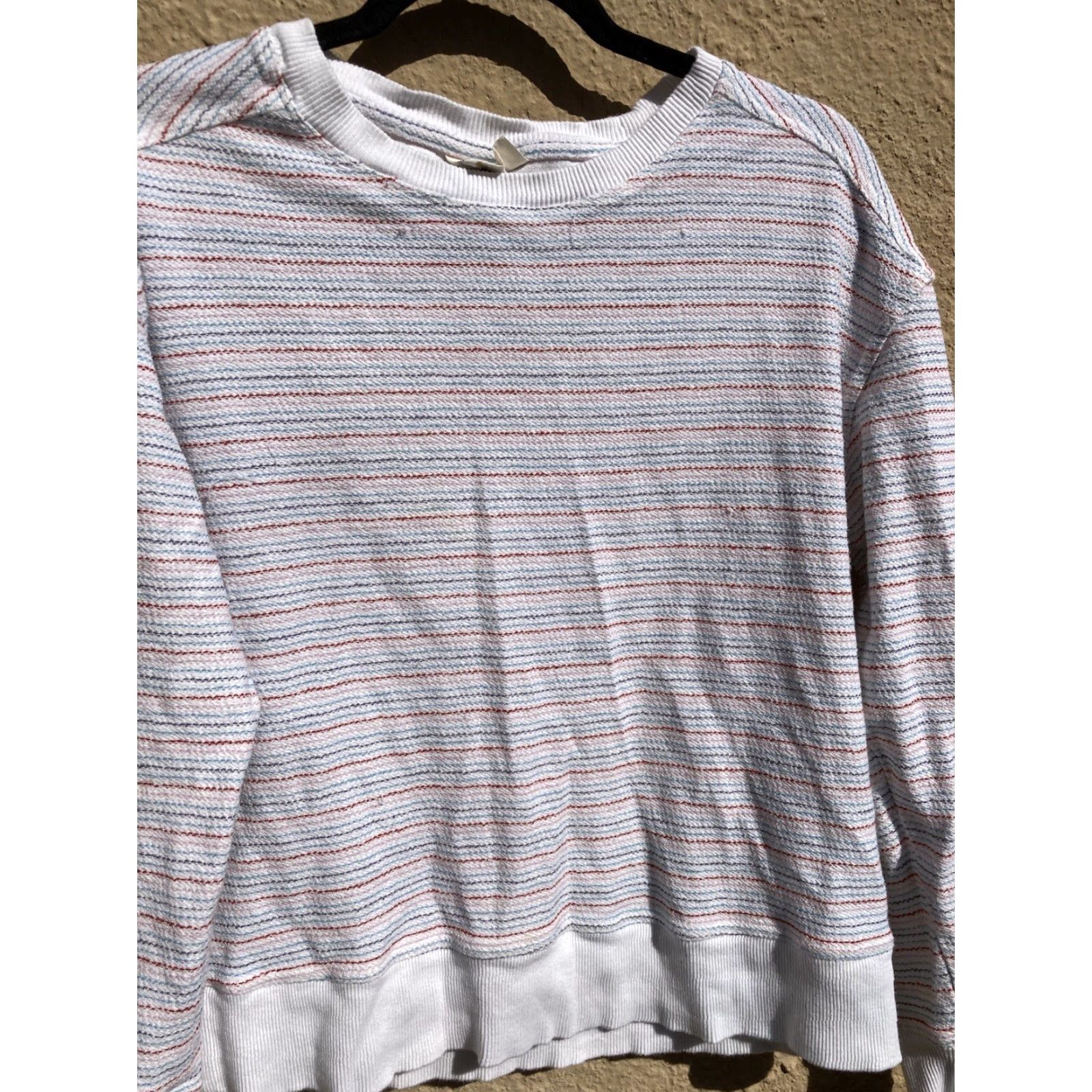 Vintage Women's Universal Thread White Striped Crew Neck Sweatshirt S Cotton RN177730 Size S / US 4 / IT 40 - 7 Thumbnail