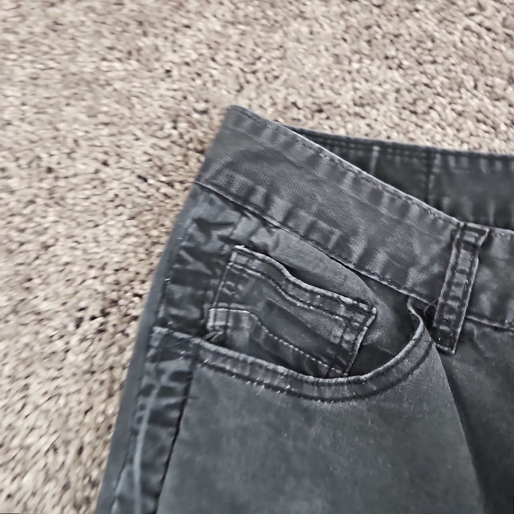 Vintage Smoke Rise Pants Mens 28 Black Multi Pocket Tactical Drawstring Streetwear Cargo Pants Regular Inseam 36in Canvas Cotton Spandex Stretch Mens Size US 28 / EU 44 - 3 Thumbnail