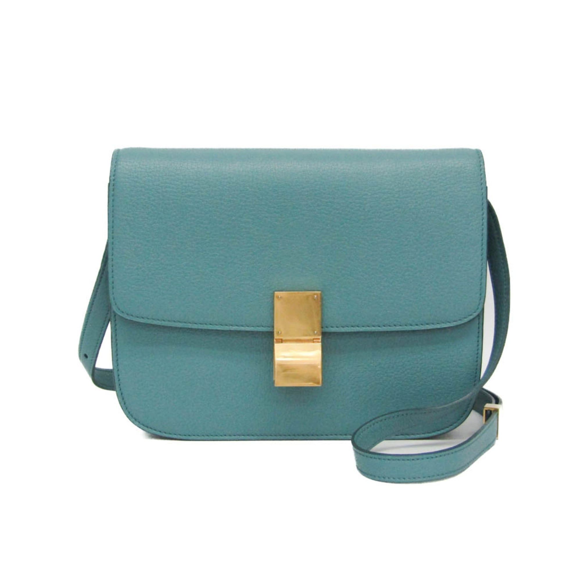 Celine Celine Classic Box Medium 164173DLS Women's Leather Shoulder Bag Light Blue Size ONE SIZE - 1 Thumbnail