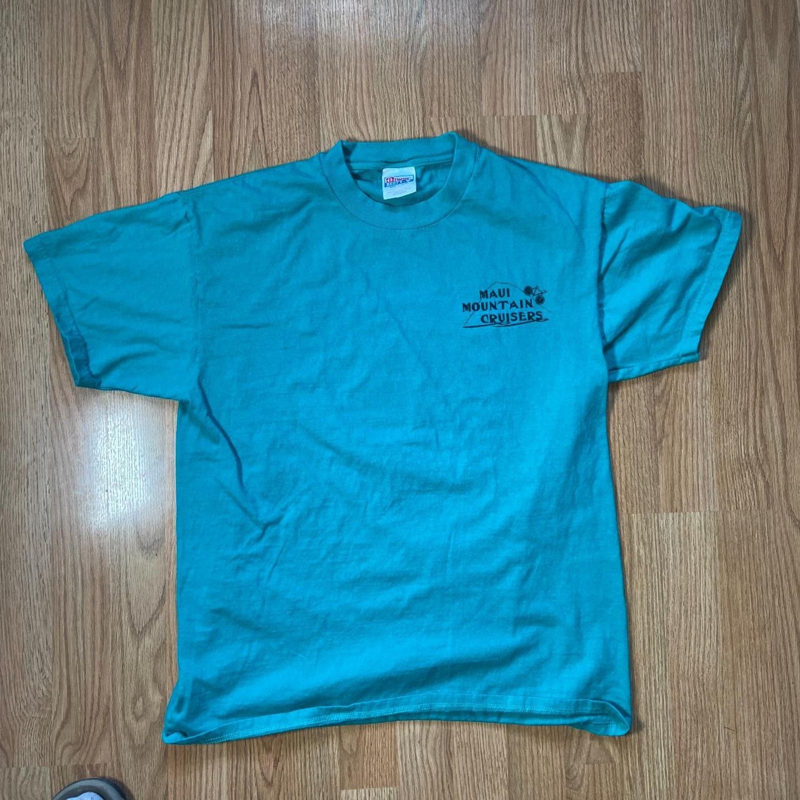 Hanes 90s teal mountain bike tee Size US L / EU 52-54 / 3 - 2 Thumbnail