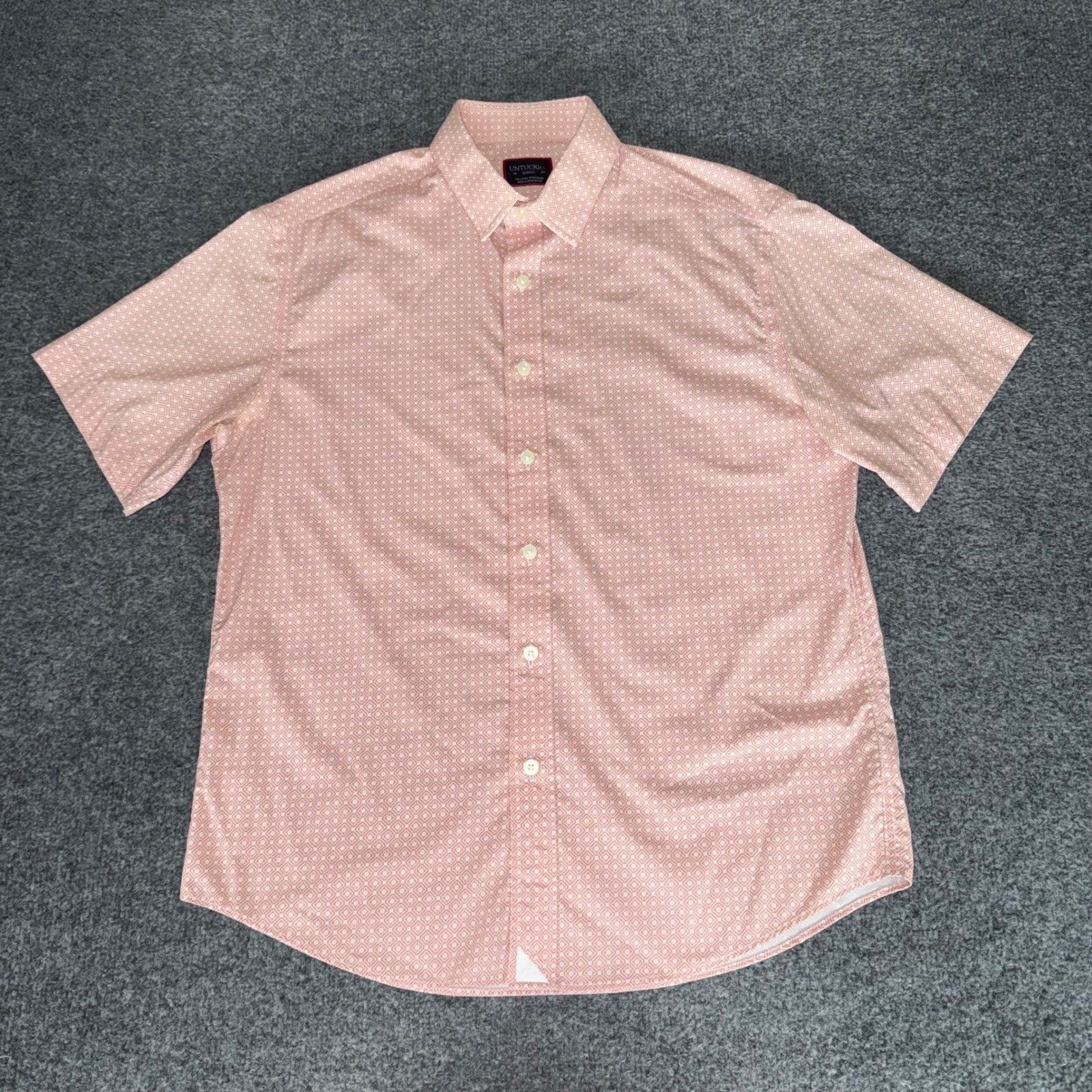 UNTUCKit UNTUCKit Mens Small Short Sleeve Button Up Shirt Pink Size US S / EU 44-46 / 1 - 1 Thumbnail