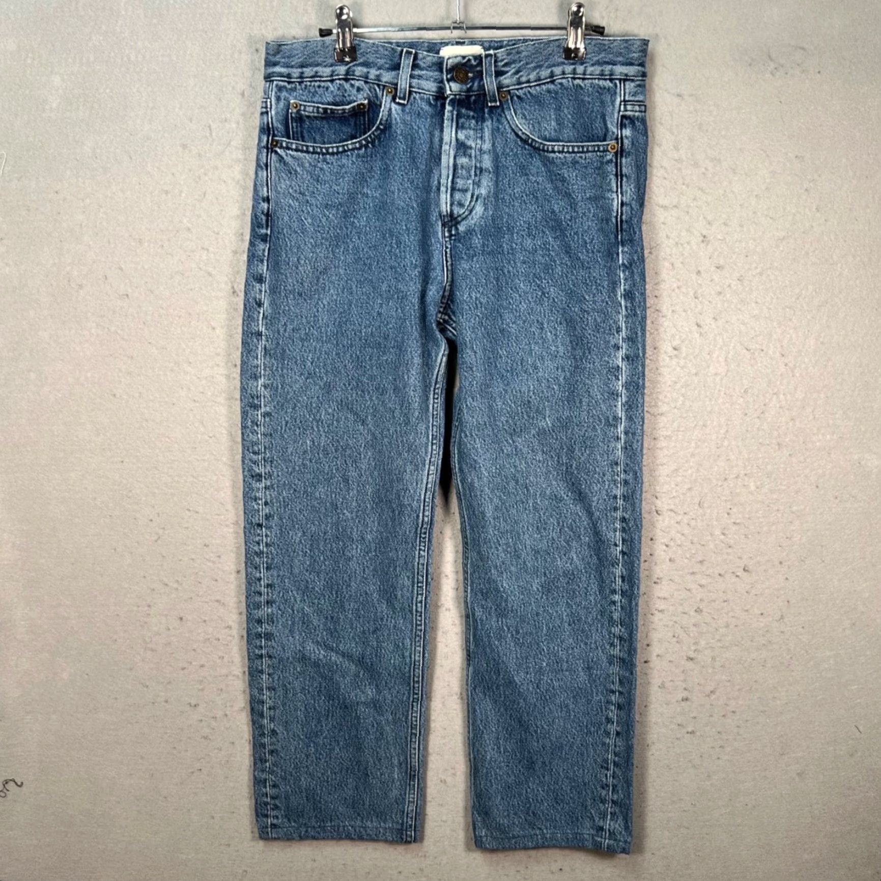 Aime Leon Dore Aimé Leon Dore Jeans Mens 30 5-Pocket Denim 100% Cotton Blue Mid Wash Hemmed Straight 26in Inseam 100% Cotton Size US 30 / EU 46 - 2 Thumbnail