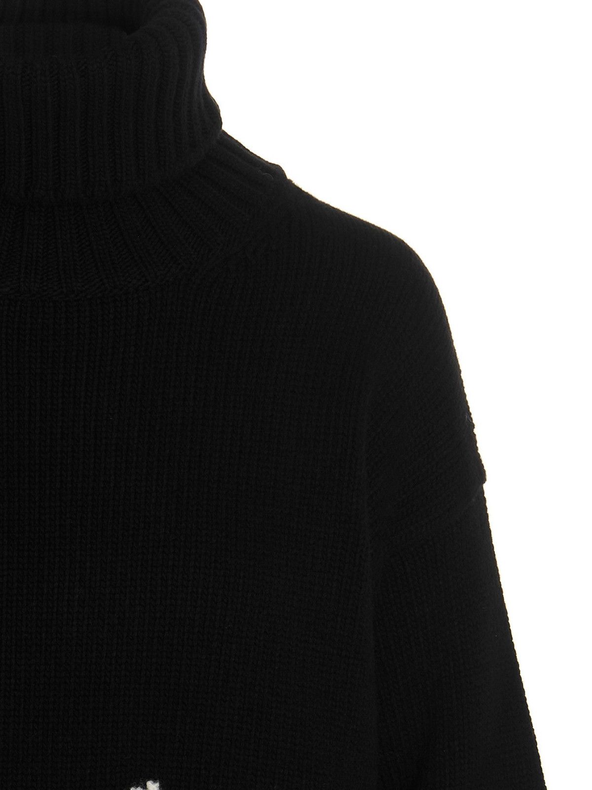 Off-White o1gr1nt1124 Logo Intarsia Turtleneck Sweater in Black Size M / US 6-8 / IT 42-44 - 3 Thumbnail
