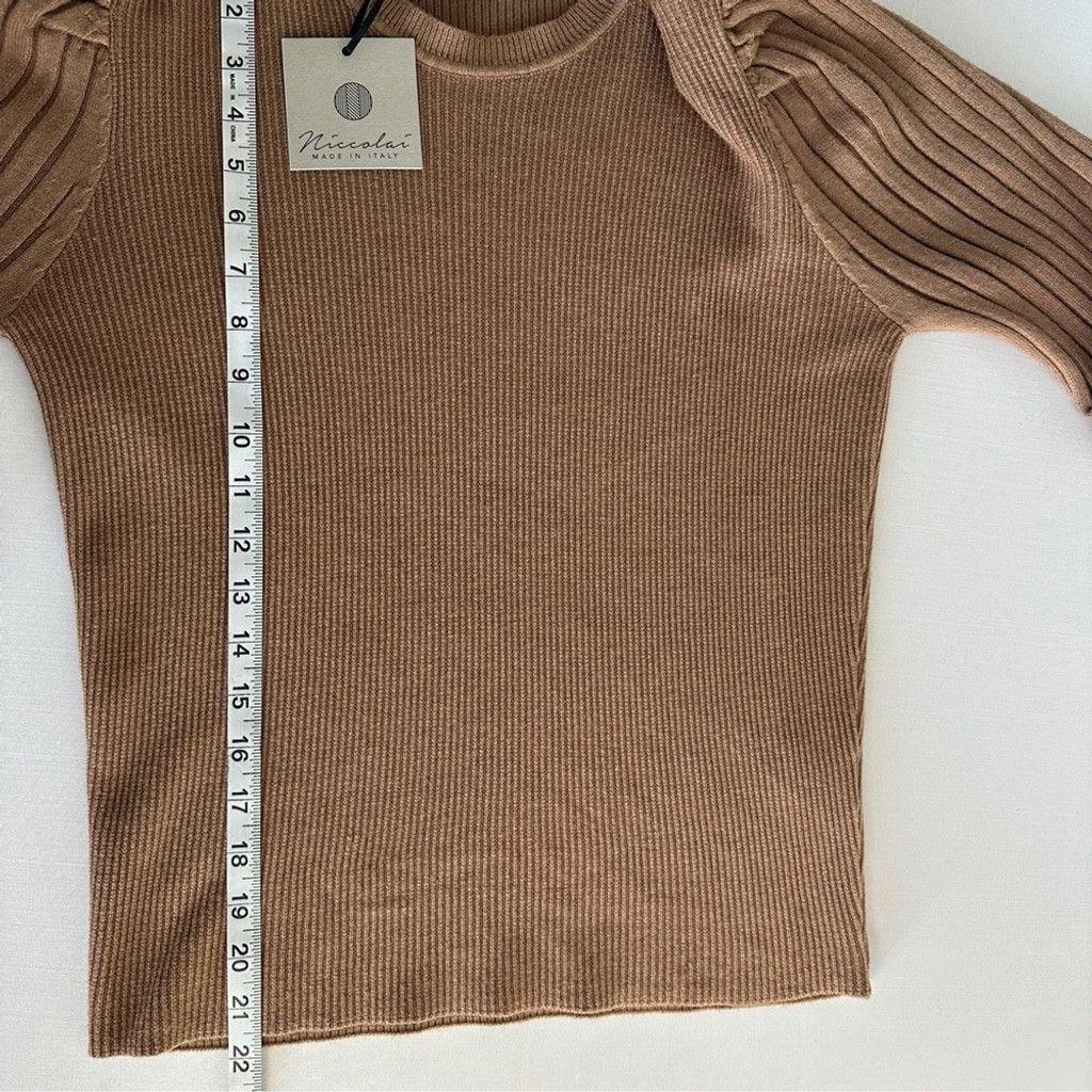 Other Niccolai Women's Ribbed Knit Sweater Long Sleeve Brown Large Size L / US 10 / IT 46 - 10 Thumbnail