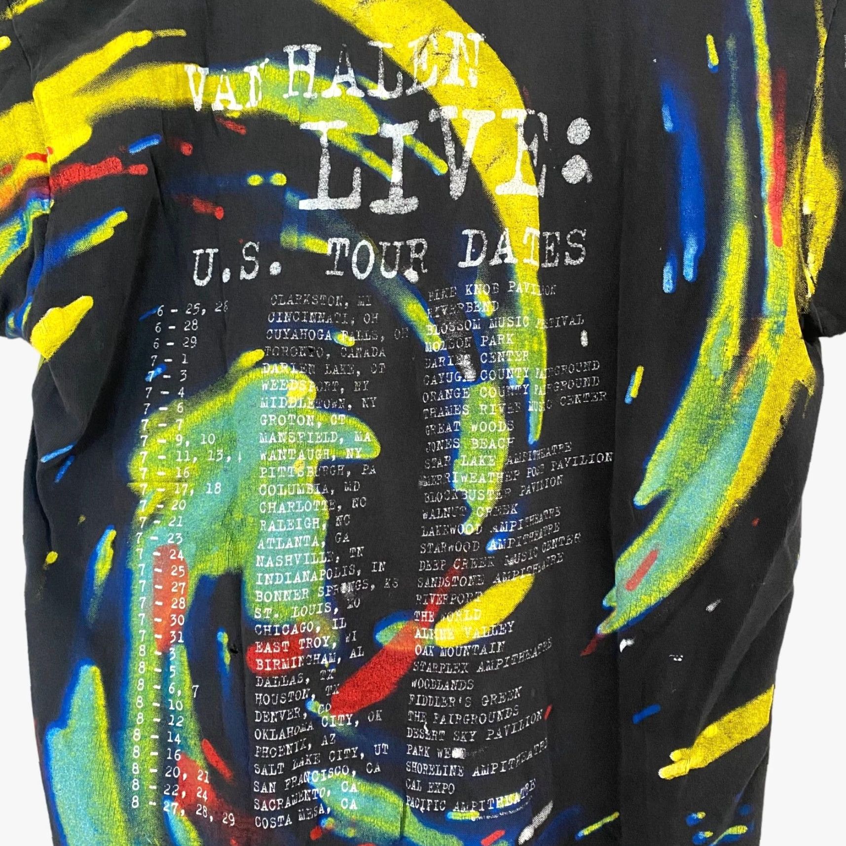 Fruit Of The Loom VINTAGE 1993 Van Halen Live U.S Tour Concert Rock Band T Shirt Mens Large L USA Size US L / EU 52-54 / 3 - 7 Thumbnail