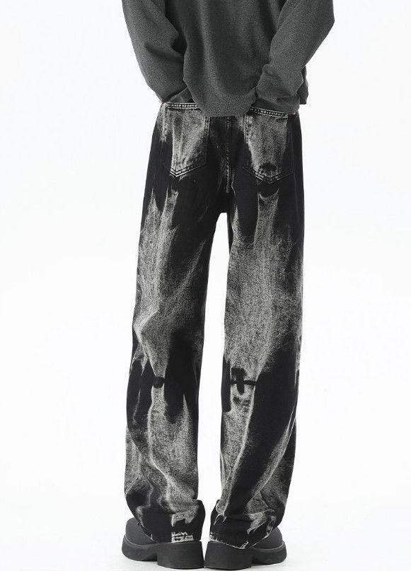 Japanese Brand American street wide-leg tie-dye straight loose baggy jeans Size US 32 / EU 48 - 5 Thumbnail