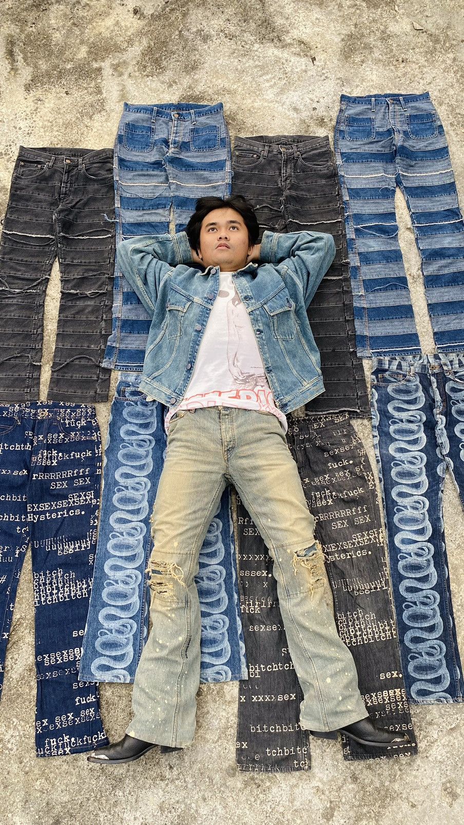 If Six Was Nine If Six Was Nine - Mud Max Pierced Denim Pants Size US 33 - 1 Thumbnail
