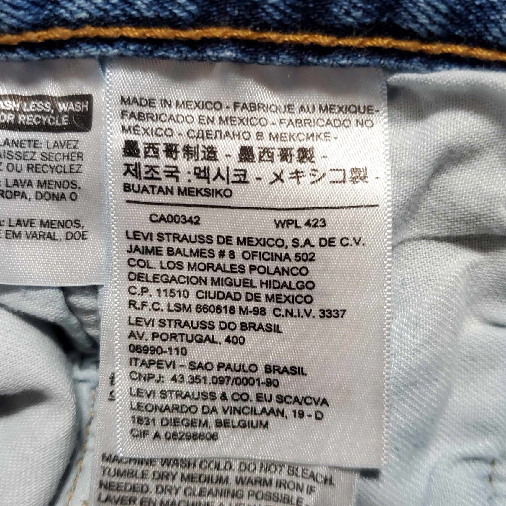 Levi's Levis Jeans 34 x 31 Blue Mens Regular Jeans 34 Blue Straight Mens Size US 34 / EU 50 - 6 Thumbnail