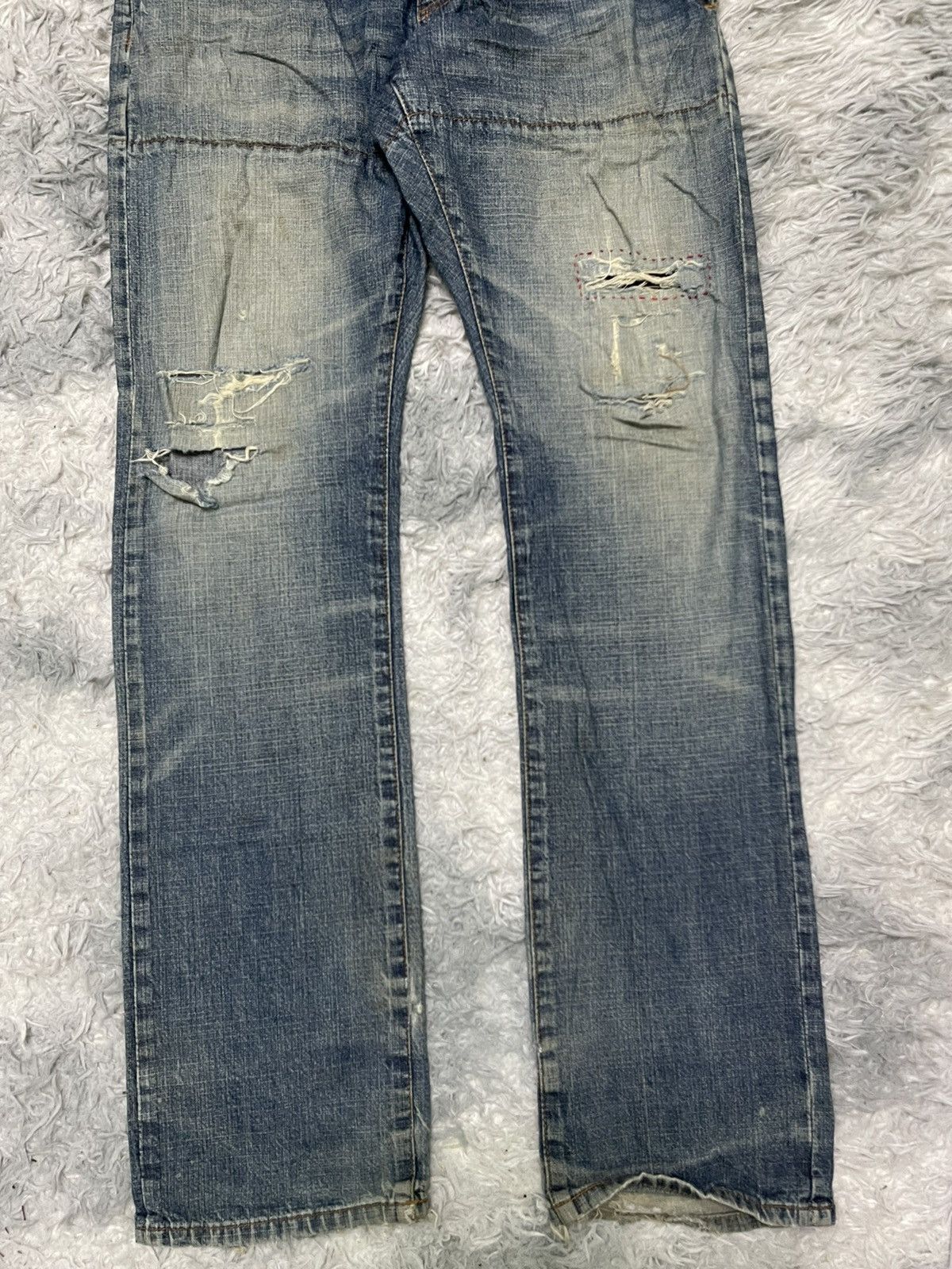 PPFM PPFM INSPIRED DOUBLE WAIST DENIM PANT DISTRESSED Size US 34 / EU 50 - 3 Thumbnail