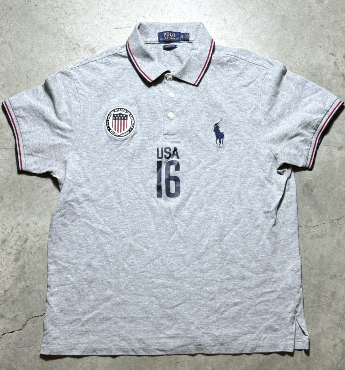 Polo Ralph Lauren × USA Olympics × Vintage 2016 Polo Ralph Lauren Rio De Janeiro Grey Shirt size XL Size US XL / EU 56 / 4 - 1 Thumbnail