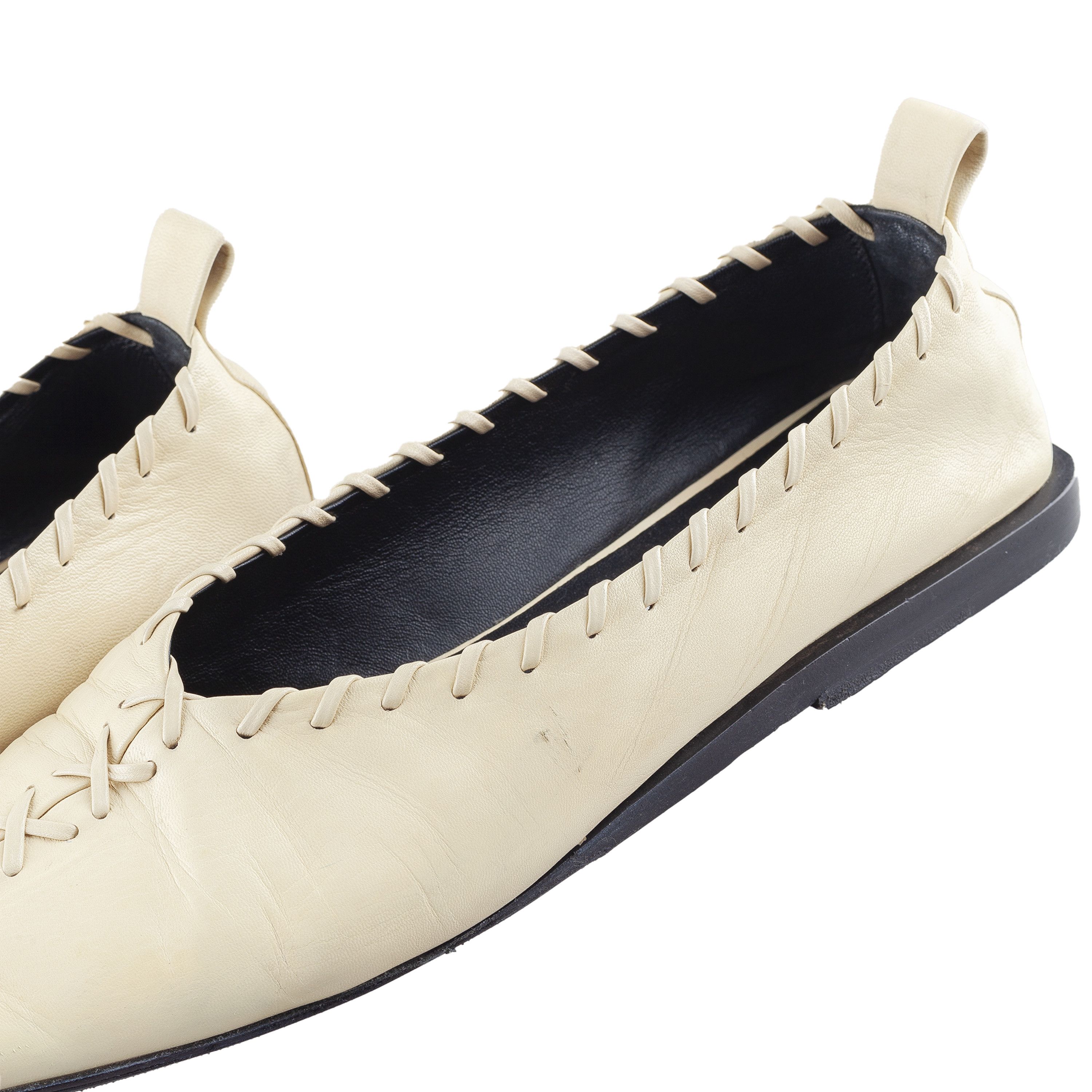Jil Sander JIL SANDER Leather Ballet Beige Flats (39 IT/40 EU) Size US 9 / IT 39 - 13 Thumbnail