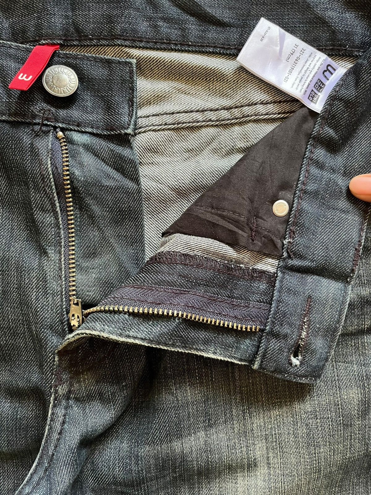 Japanese Brand × Uniqlo SALES🔥Vintage Uniqlo Mud Wash Distressed Slim Fit Jeans Size US 32 / EU 48 - 9 Thumbnail