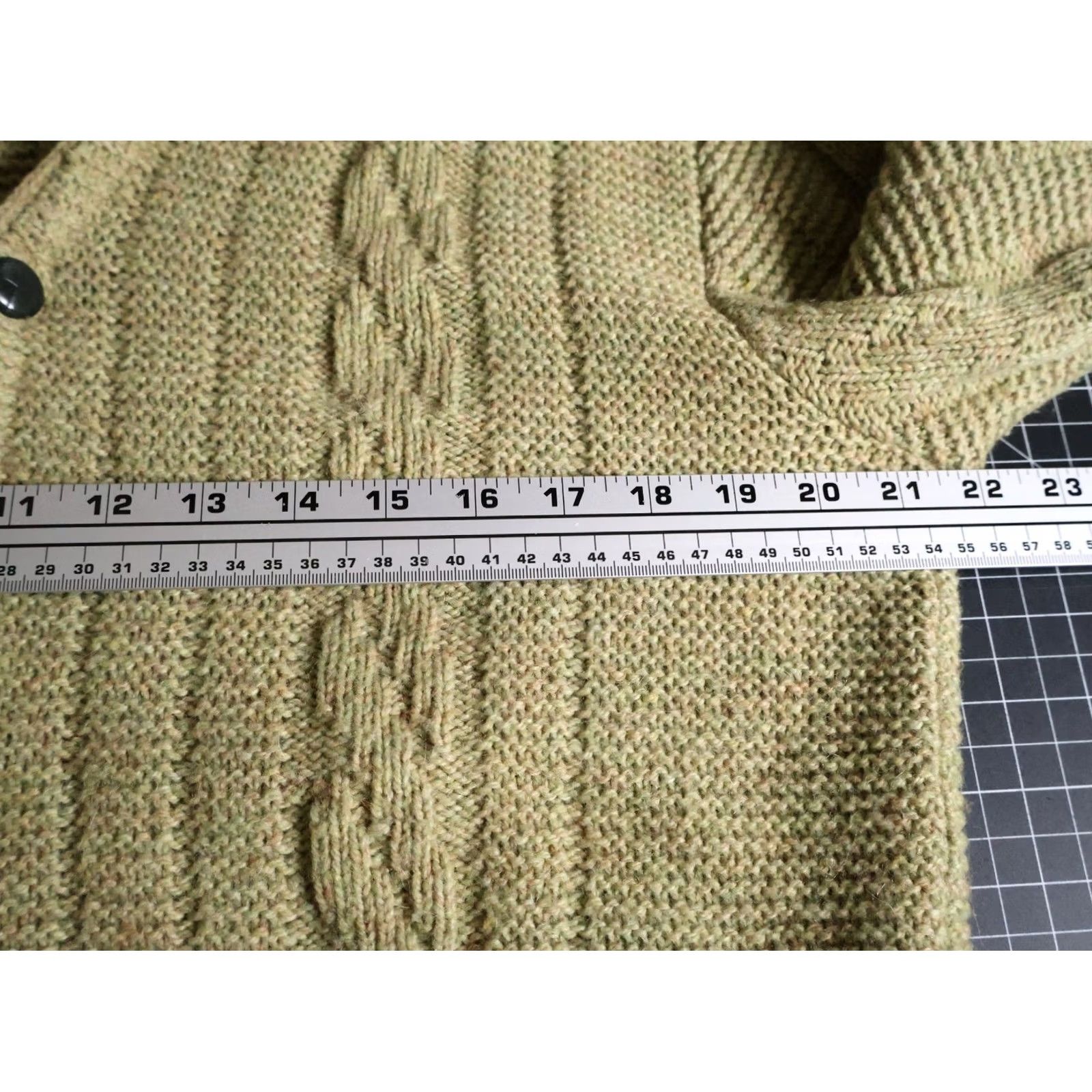 JCPenney VINTAGE JCPenney Sweater Men's Medium Green Wool Cardigan Cable Knit 60s Retro Mod VTG Size US M / EU 48-50 / 2 - 6 Thumbnail