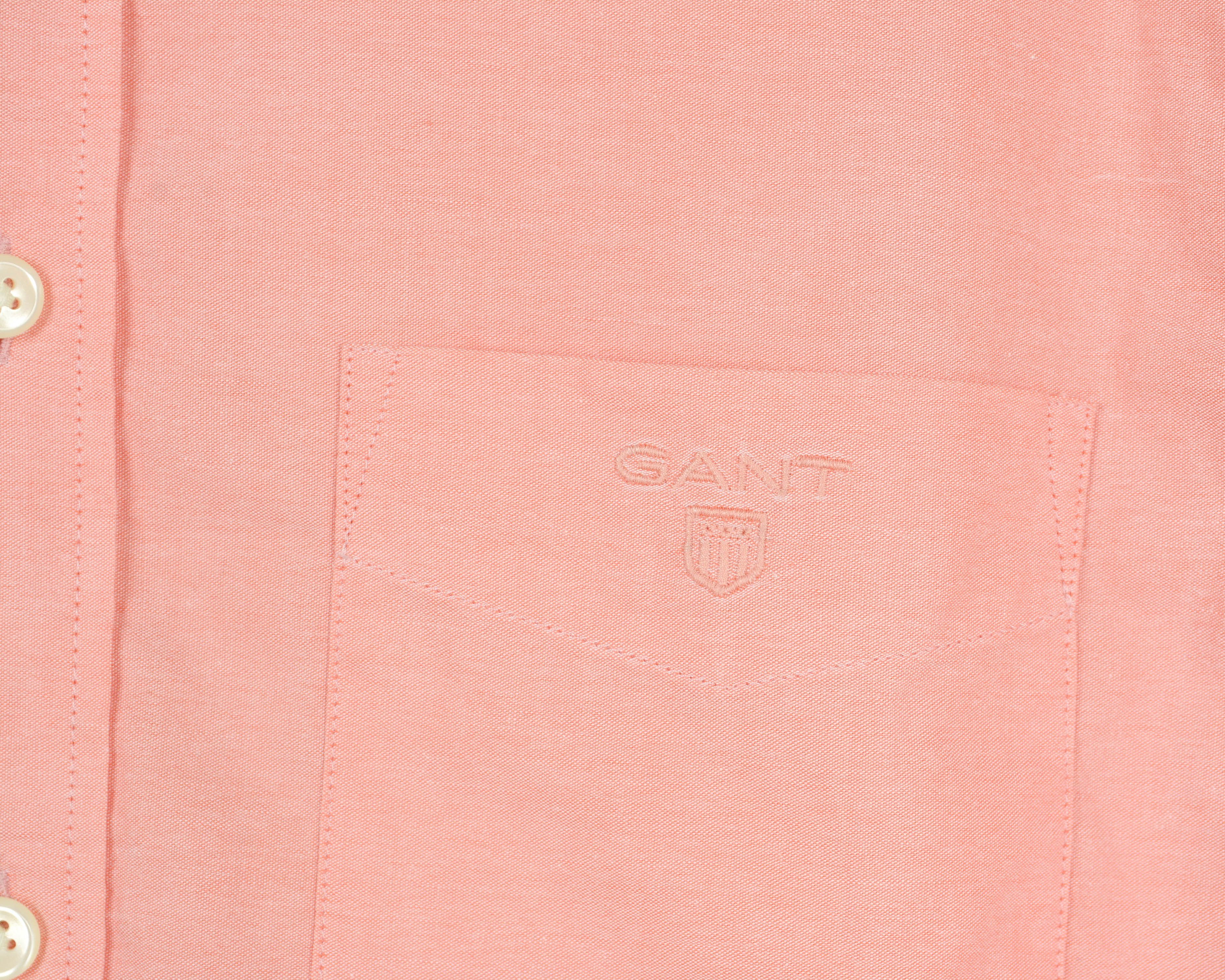 Gant Mens M Washed Pinpoint Oxford Long Sleeved Shirt Pink Casual Size US M / EU 48-50 / 2 - 4 Thumbnail