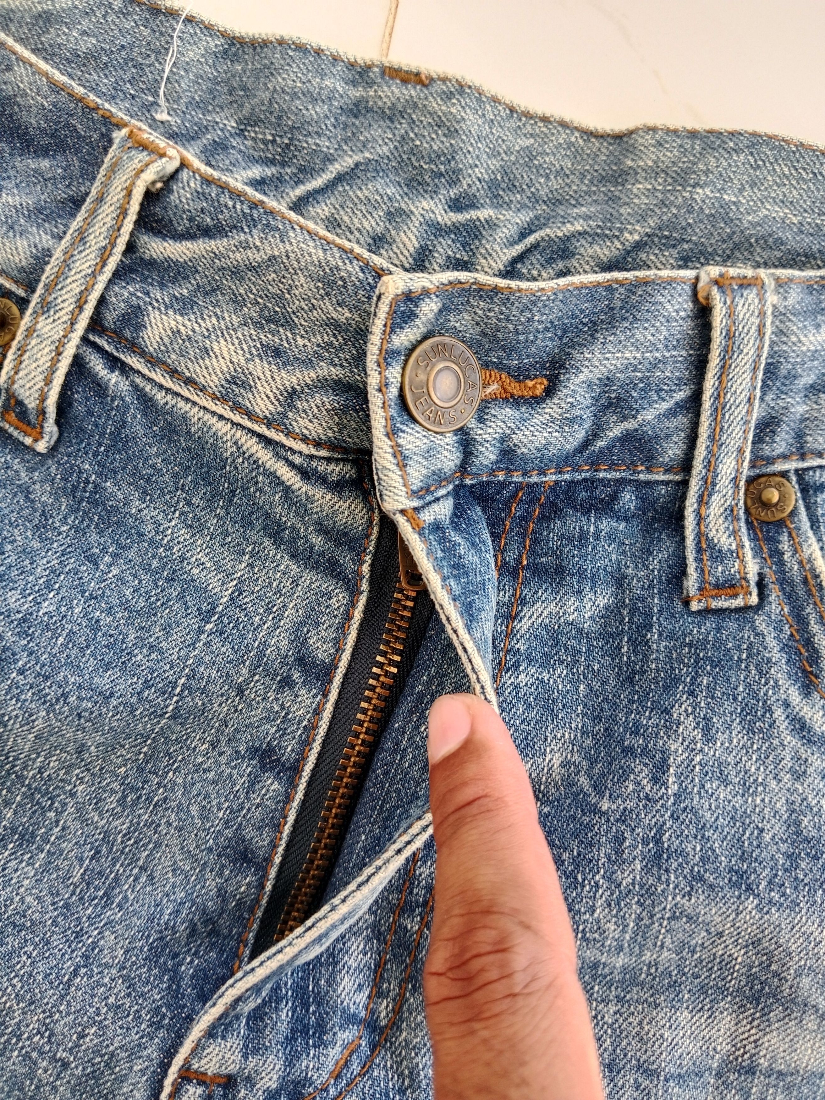 Vintage Vintage SUNLUCAS Jean's Flash Light Style Japanese Brand Size US 30 / EU 46 - 9 Thumbnail