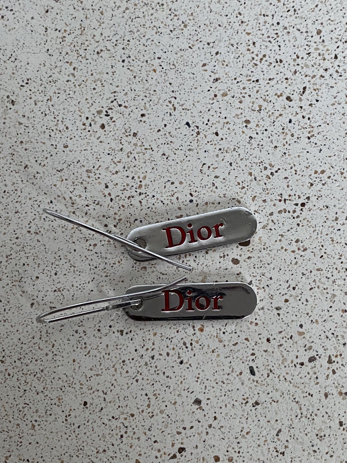 Dior × John Galliano Dior Logo Motif Silver Earrings Hardware Charm Size ONE SIZE - 3 Thumbnail
