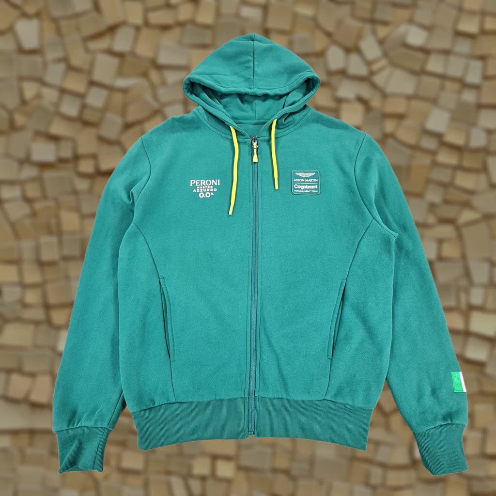 Vintage Aston Martin Mens Hoodie Green XS Logo Full Zip Hooded Pockets Sport Fleece Size US XS / EU 42 / 0 - 1 Thumbnail