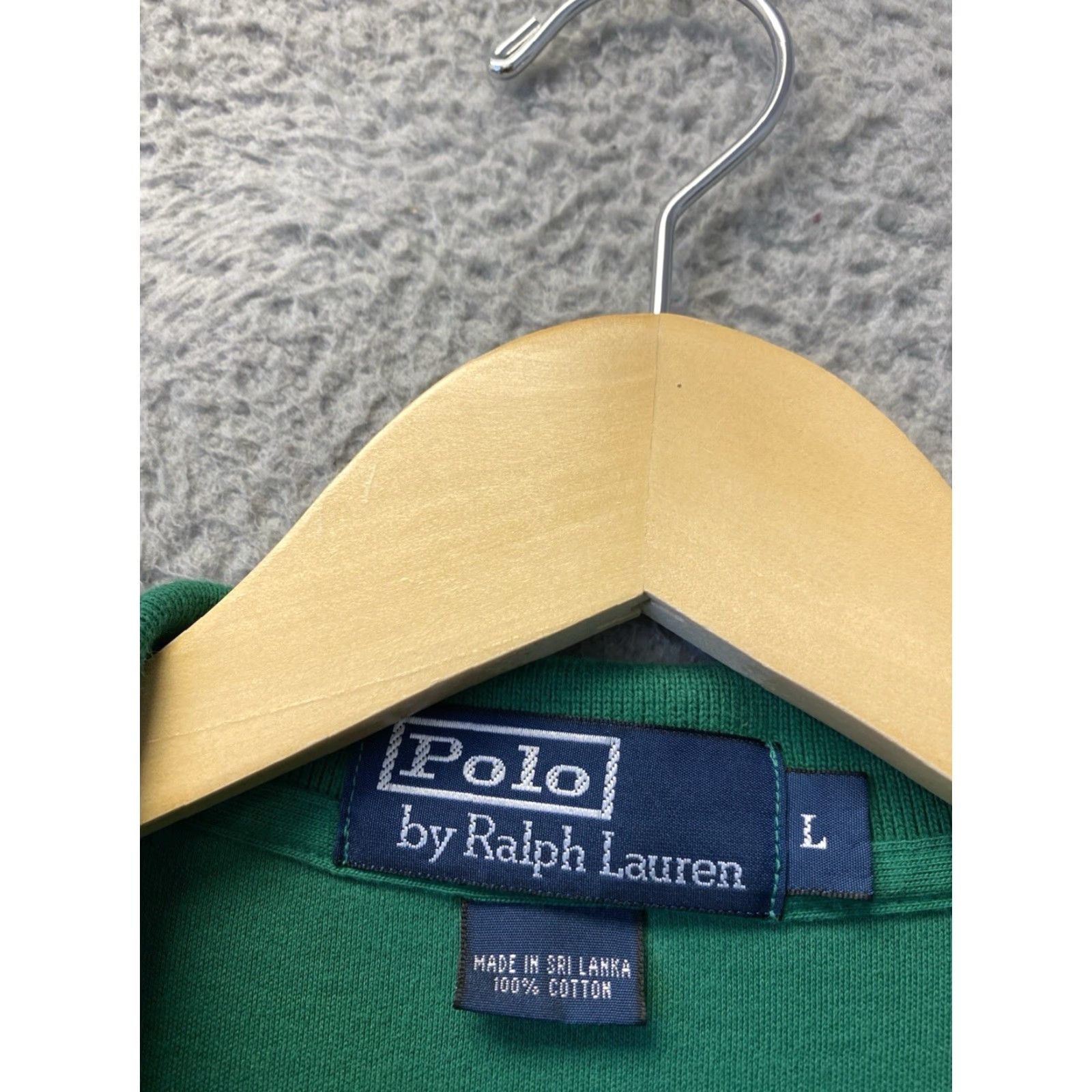 Polo Ralph Lauren VINTAGE Polo Ralph Lauren POLO Shirt Mens Large Green Cotton Short Sleeve Polo with Logo 134-1 90s Rugby Style Size US L / EU 52-54 / 3 - 3 Thumbnail