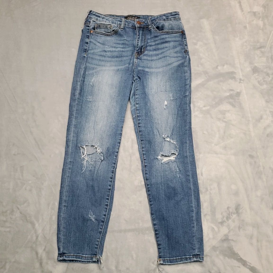 Vintage VINTAGE Judy Blue Jeans Women 30 Distressed Whiskered Faded Stretch Relaxed fit JB82271 Size 30" / US 8 / IT 44 - 2 Thumbnail