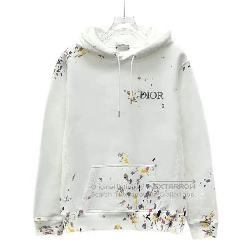 Dior Dior White Cotton Women's Hoodie with Splatter Design . Size XS / US 0-2 / IT 36-38 - 1 Thumbnail