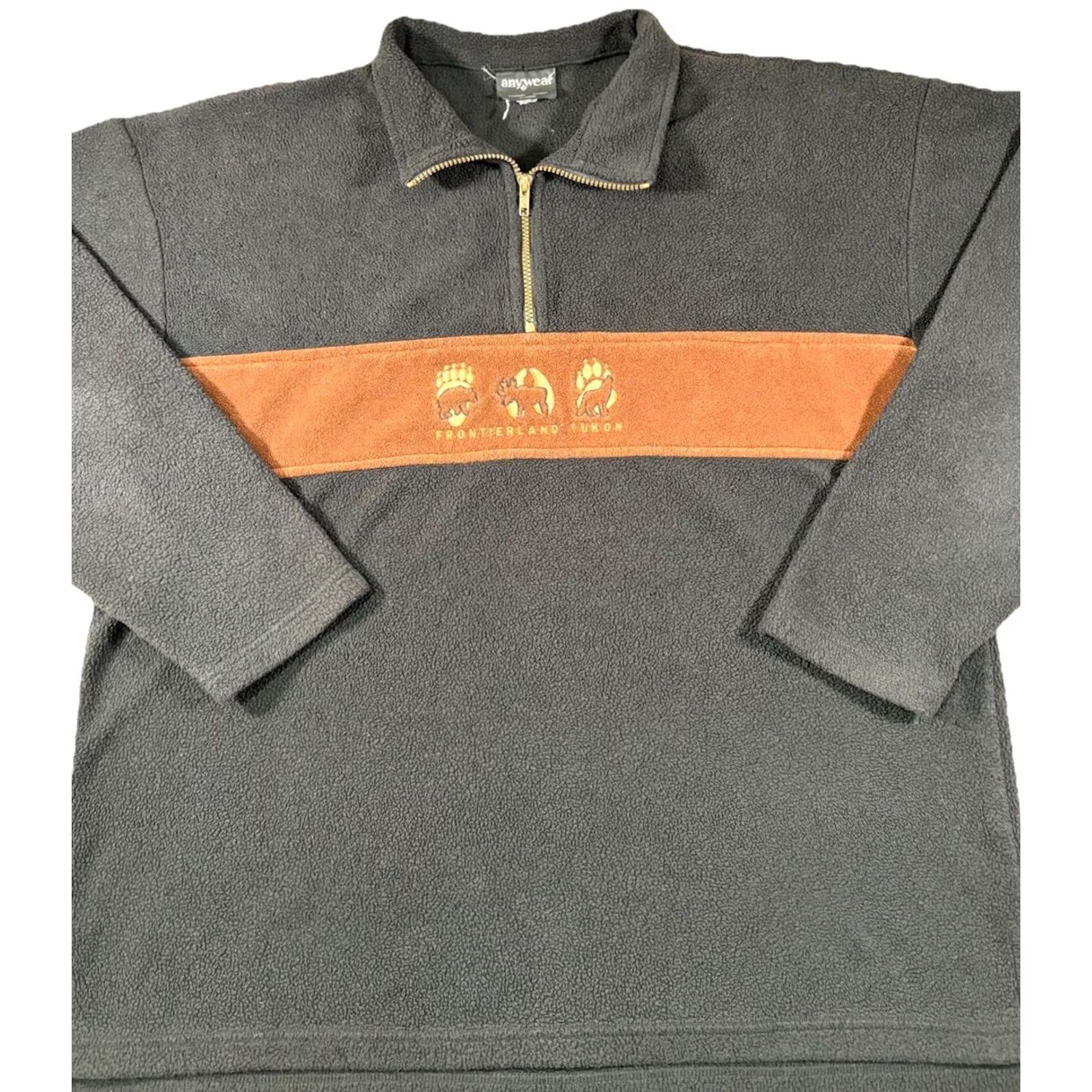 Vintage Vintage 90'S Anywear Canada Moose Frontierland Yukon 1/4 Zip Sweatshirt • Size XL Size US XL / EU 56 / 4 - 2 Thumbnail