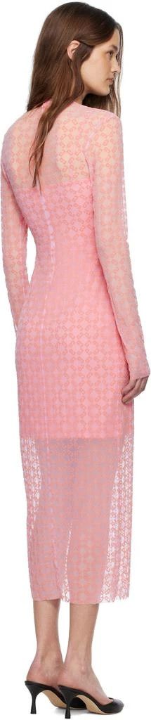 Givenchy o1srvl11e1225 Monogram 72 Tulle Midi Dress in Pink Size L / US 10 / IT 46 - 3 Thumbnail